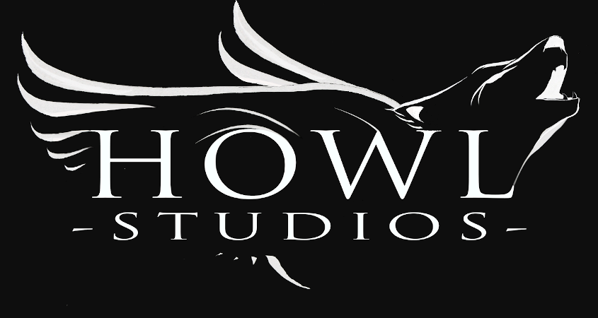 Logo of Howl Studios: image of a howling, winged wolf.